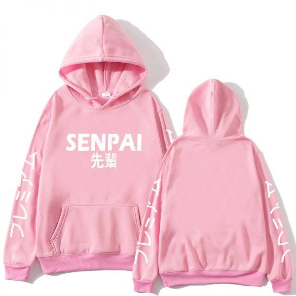 New Winter Anime Senpai Design Print Fleece Men s Hoodies Sweatshirts Men Women Streetwear Funny Black 1 - Ahegao Hoodie